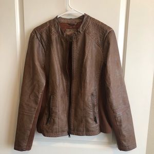 Women’s brown leather jacket